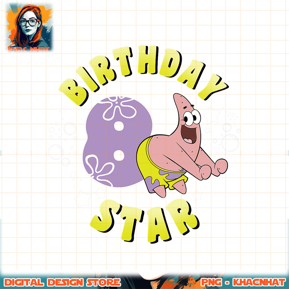 Nickelodeon SpongeBob SquarePants Patrick Star 8th Birthday png, digital download, instant .jpg