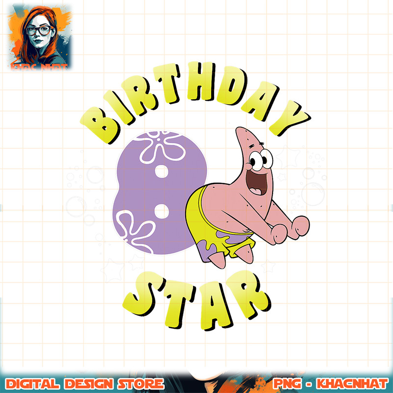 Nickelodeon SpongeBob SquarePants Patrick Star 8th Birthday png, digital download, instant .jpg