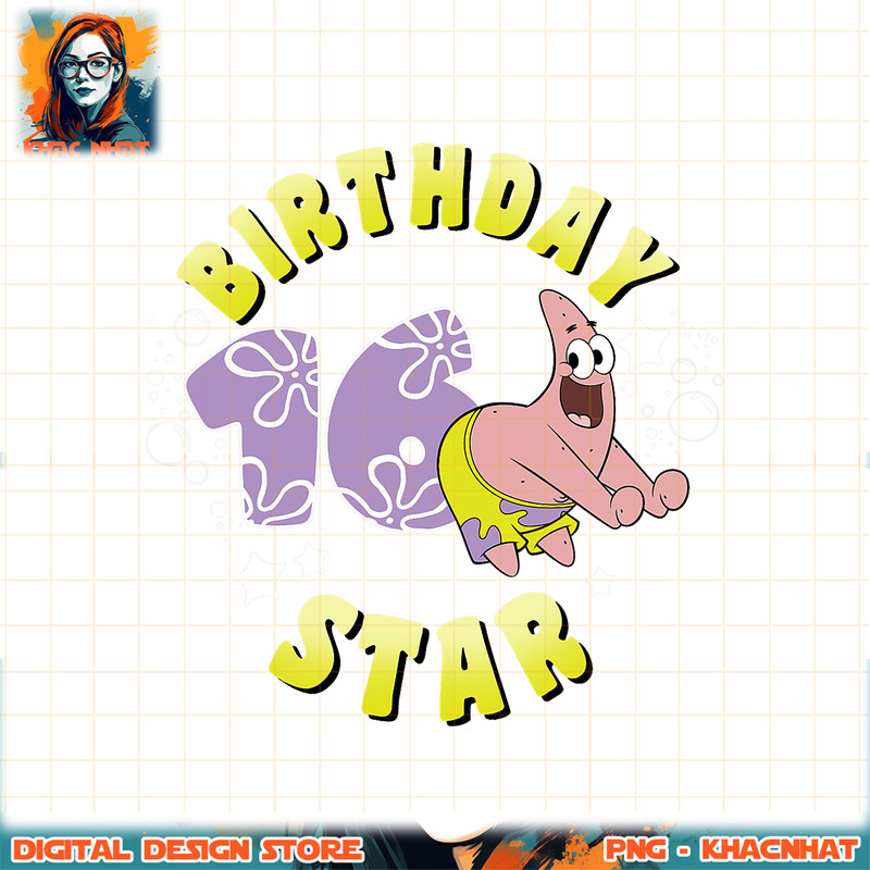 Nickelodeon SpongeBob SquarePants Patrick Star 16th Birthday png, digital download, instant .jpg