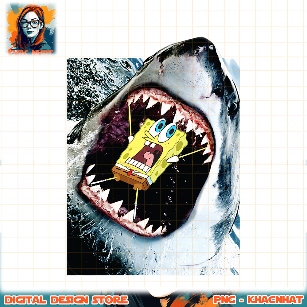 Shark Eating Spongebob Squarepants png, digital download, instant .jpg