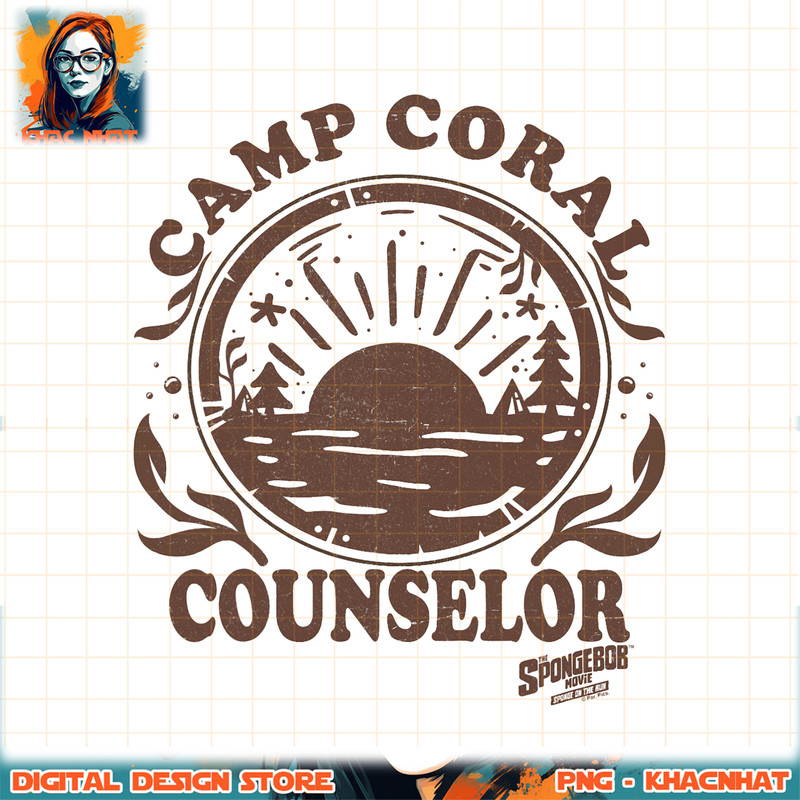 Sponge On The Run Camp Coral Counselor png, digital download, instant .jpg