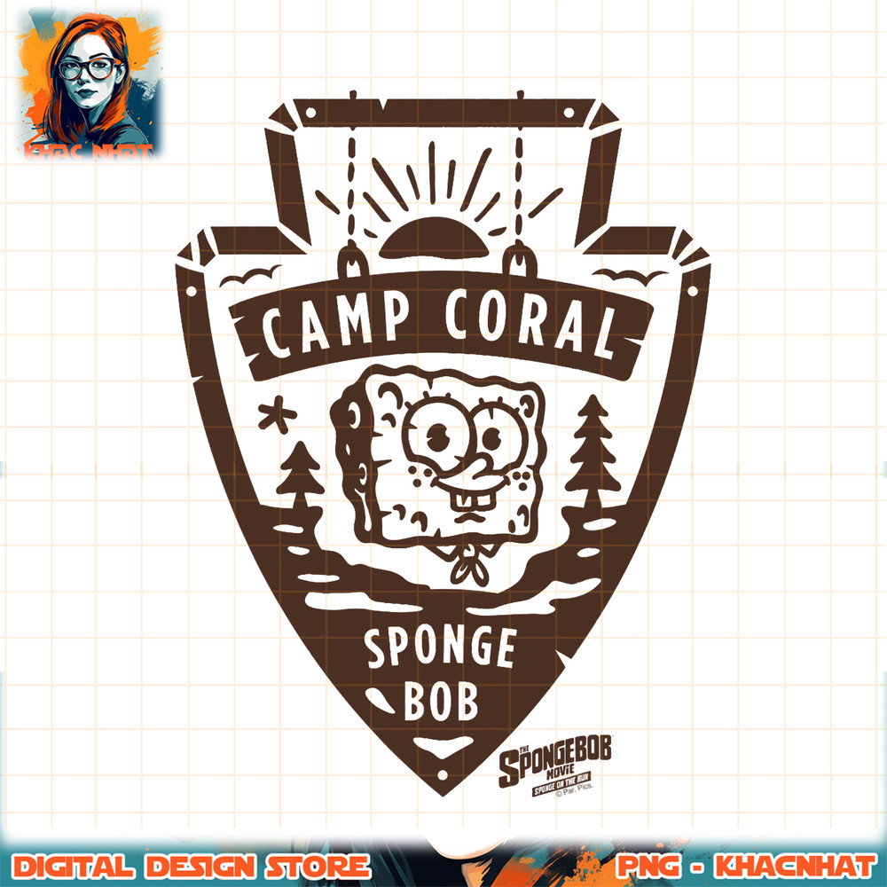 Sponge On The Run Camp Coral SpongeBob Badge png, digital download, instant .jpg