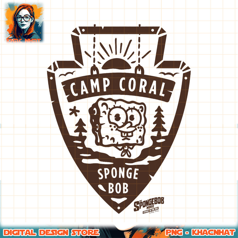 Sponge On The Run Camp Coral SpongeBob Badge png, digital download, instant .jpg