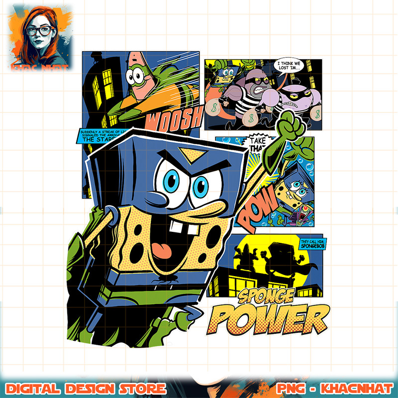 Sponge Power SpongeBob SquarePants png, digital download, instant .jpg