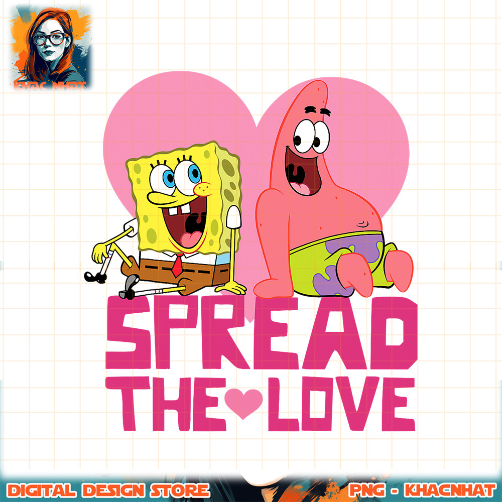 Spongebob And Patrick Spread The Love png, digital download, instant .jpg