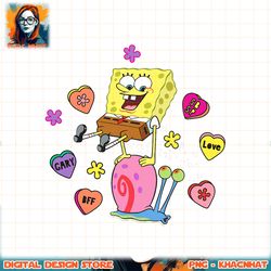 spongebob squarepants and gary bff valentine_s candy hearts png, digital download, instant