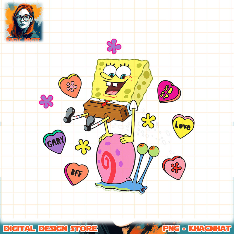 SpongeBob SquarePants And Gary BFF Valentine_s Candy Hearts png, digital download, instant .jpg