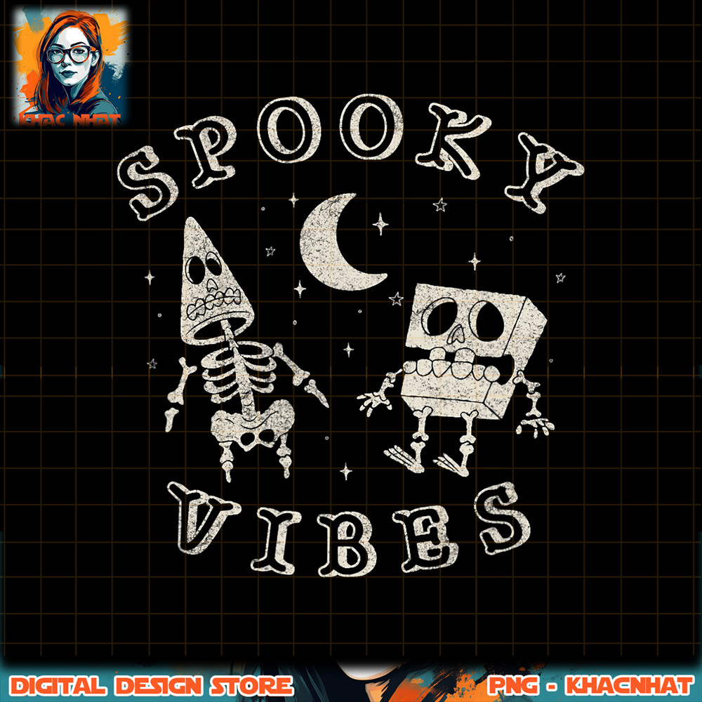 SpongeBob SquarePants and Patrick Halloween Spooky Vibes png, digital download, instant .jpg