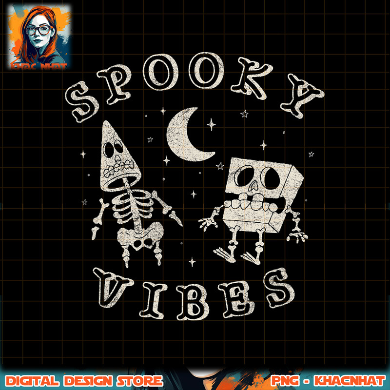 SpongeBob SquarePants and Patrick Halloween Spooky Vibes png, digital download, instant .jpg