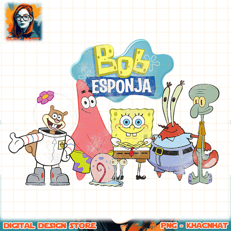 SpongeBob SquarePants Bob Esponja Happy Group Shot png, digital download, instant .jpg