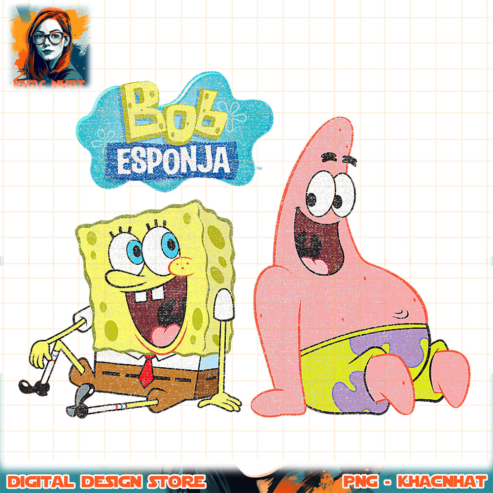 SpongeBob SquarePants Bob Esponja Patrick Vintage Pals png, digital download, instant .jpg