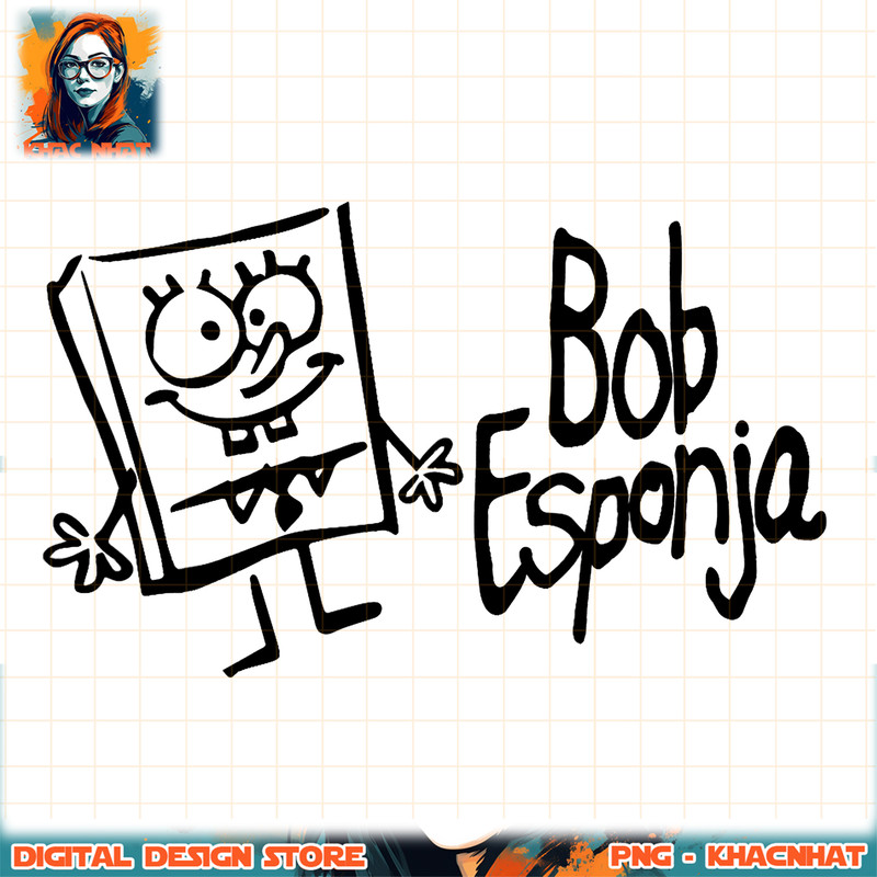 SpongeBob SquarePants Bob Esponja Spanish Doodle Logo png, digital download, instant .jpg