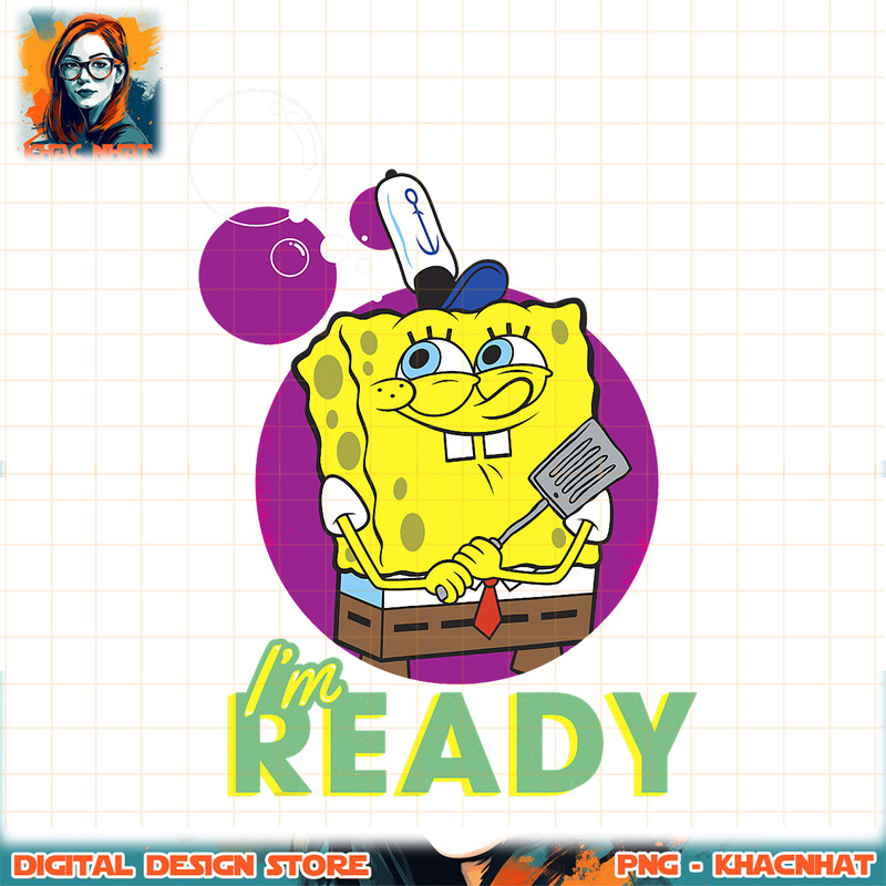 SpongeBob SquarePants Bubble Fry Cook I_m Ready png, digital download, instant .jpg