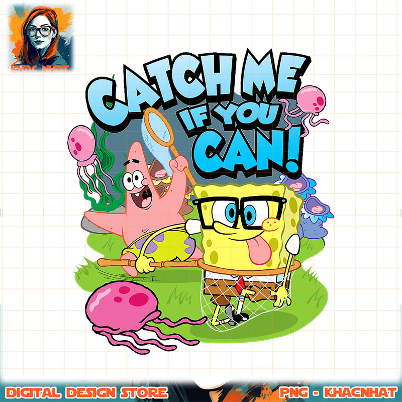 SpongeBob SquarePants Catch Me If You Can! png, digital download, instant .jpg