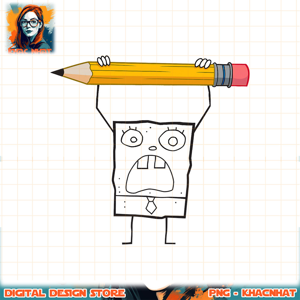 SpongeBob SquarePants DoodleBob Pencil Rage png, digital download, instant .jpg