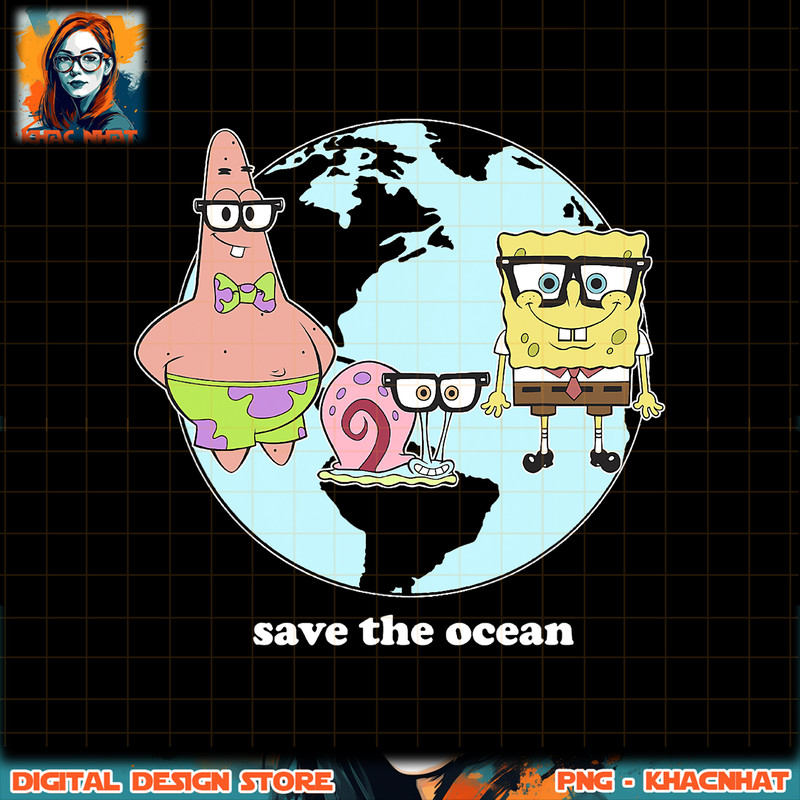 SpongeBob SquarePants Gary _ Patrick Save The Ocean png, digital download, instant .jpg