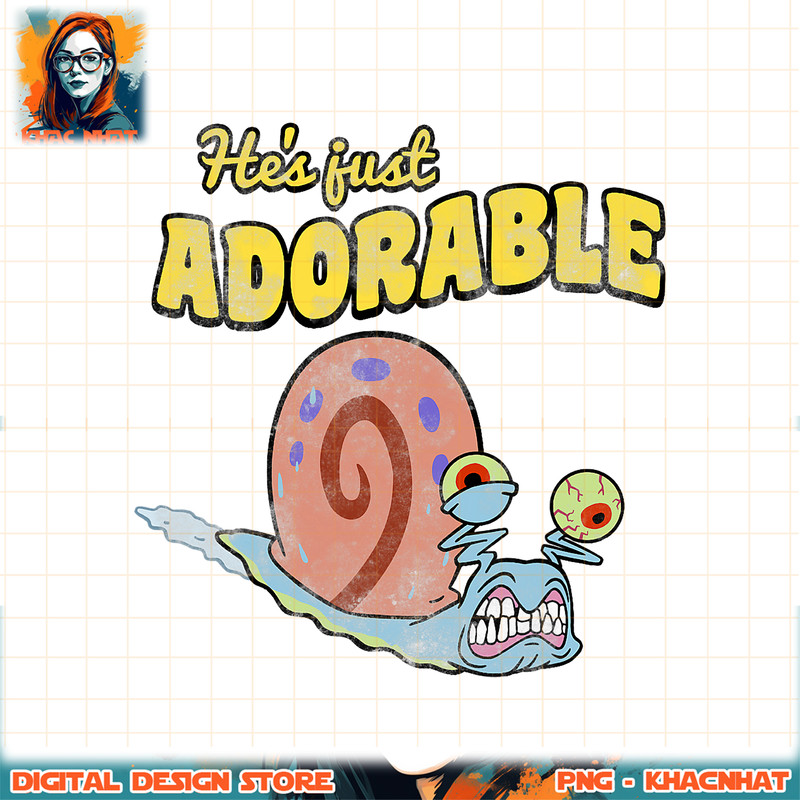 SpongeBob SquarePants Gary He_s Just Adorable png, digital download, instant .jpg