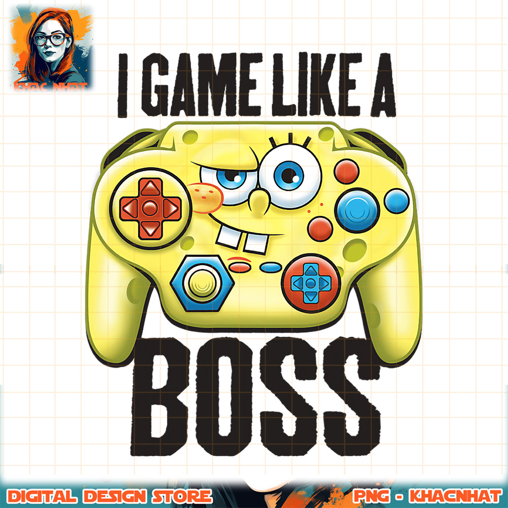 Spongebob Squarepants I Game Like A Boss png, digital download, instant .jpg