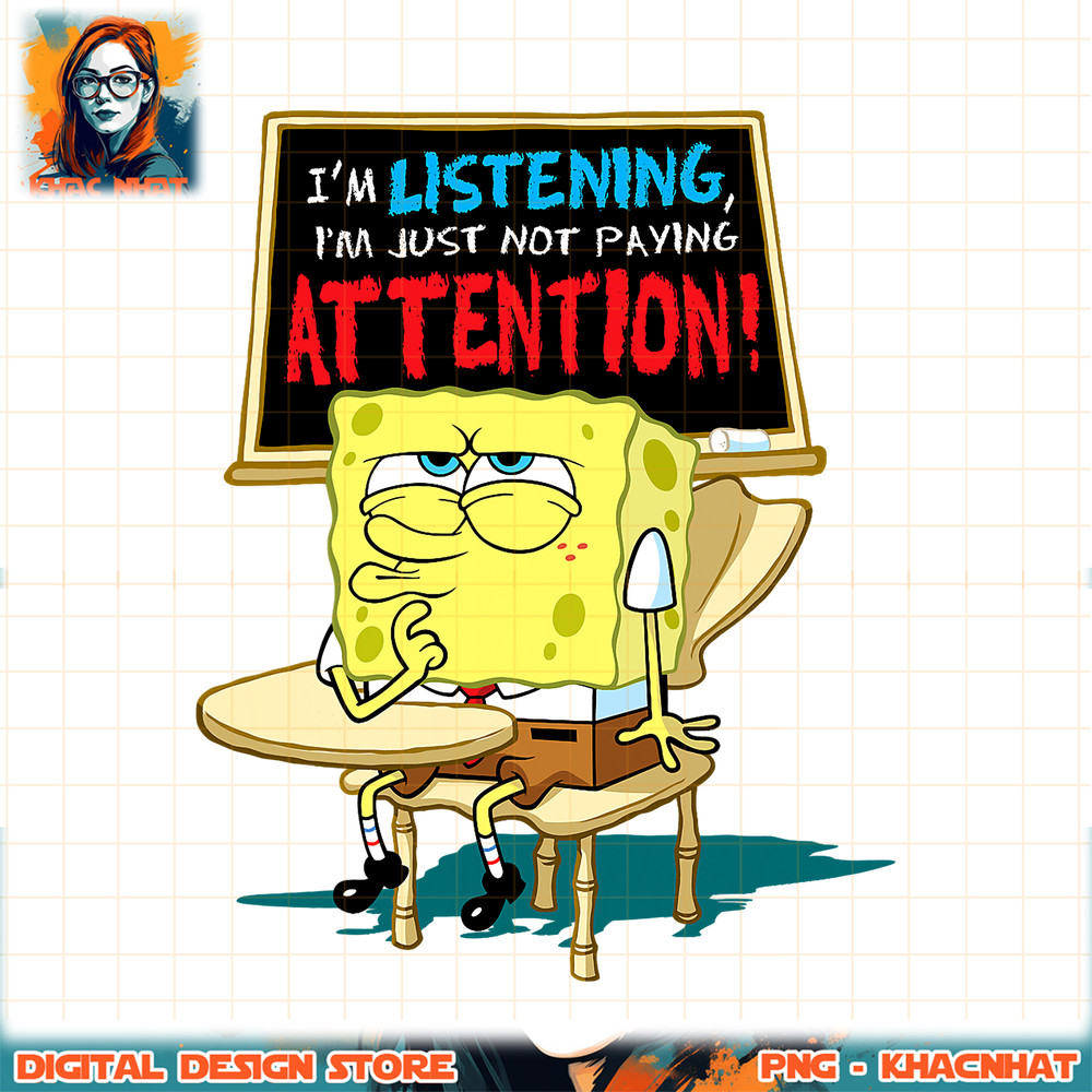 Spongebob Squarepants Im Listening png, digital download, instant .jpg