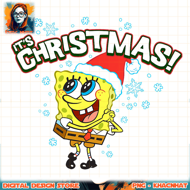 Spongebob Squarepants It_s Christmas Snowflakes png, digital download, instant .jpg