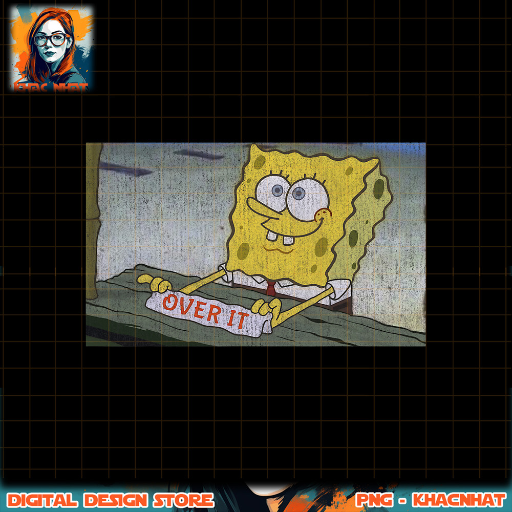 SpongeBob SquarePants Over It Portrait png, digital download, instant .jpg