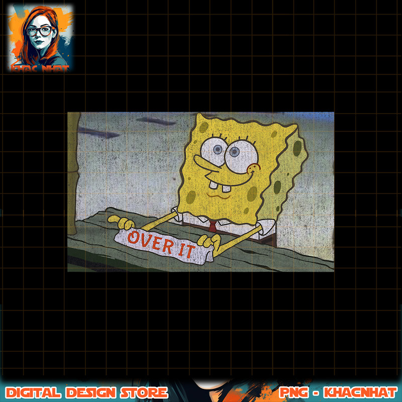 SpongeBob SquarePants Over It Portrait png, digital download, instant .jpg