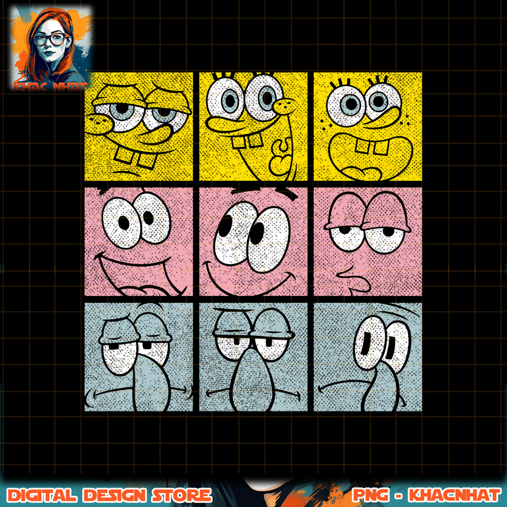 SpongeBob SquarePants Patrick Squidward Expressions Sweatshirt .jpg