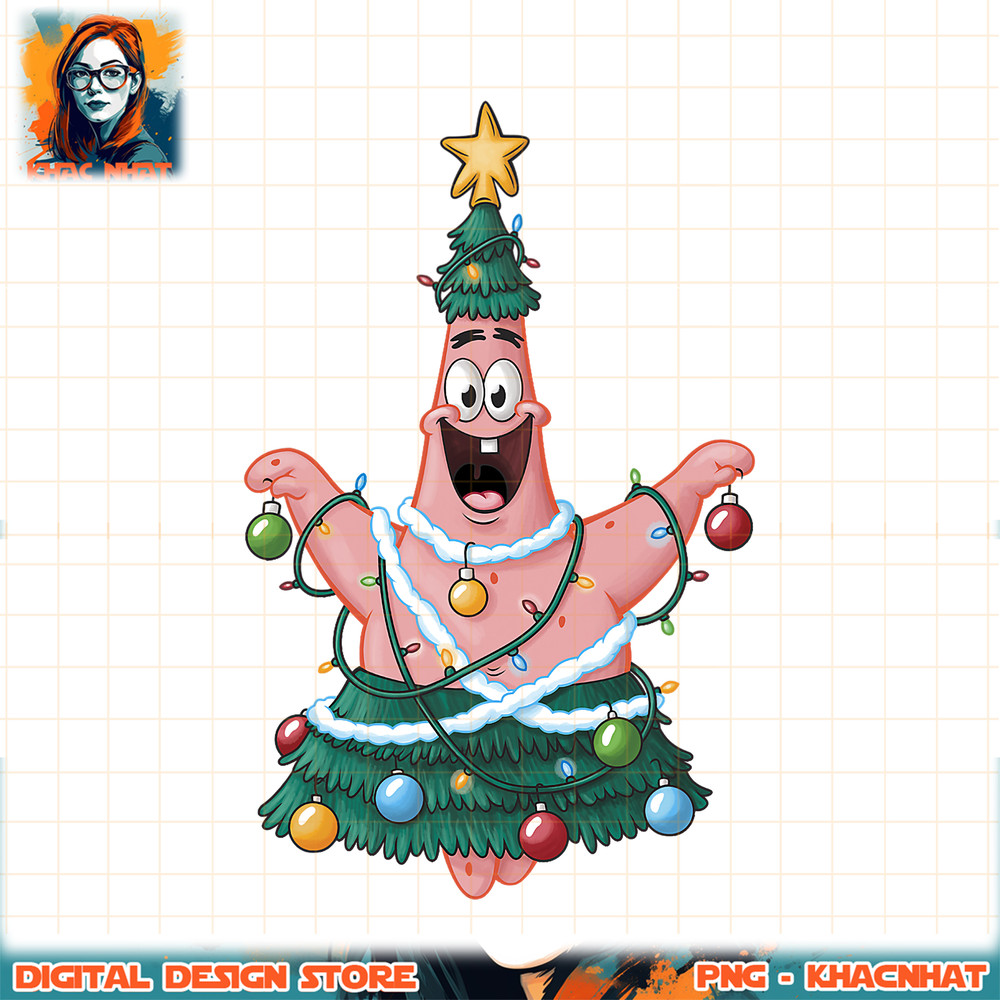 Spongebob Squarepants Patrick Star Christmas Tree png, digital download, instant .jpg