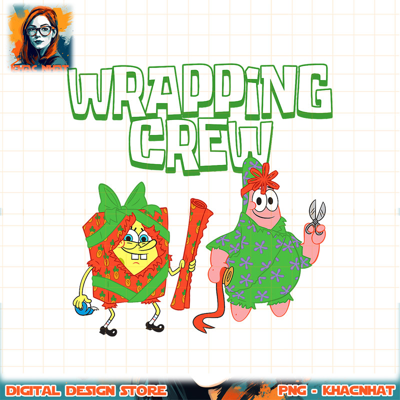 Spongebob Squarepants Patrick Star Wrapping Crew Christmas png, digital download, instant .jpg