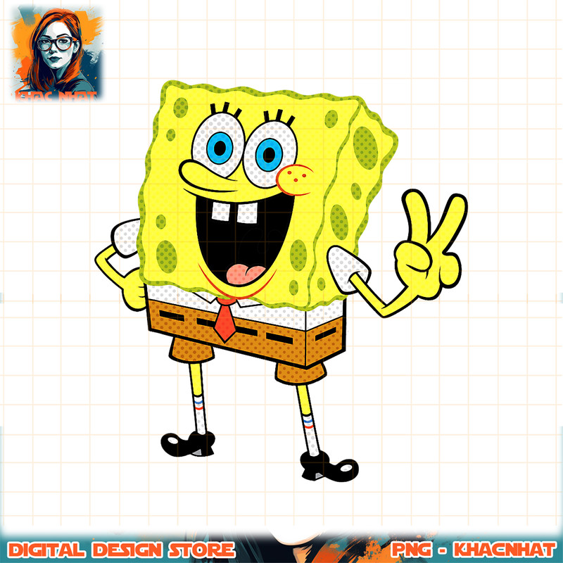 Spongebob Squarepants Peace Sign png, digital download, instant .jpg