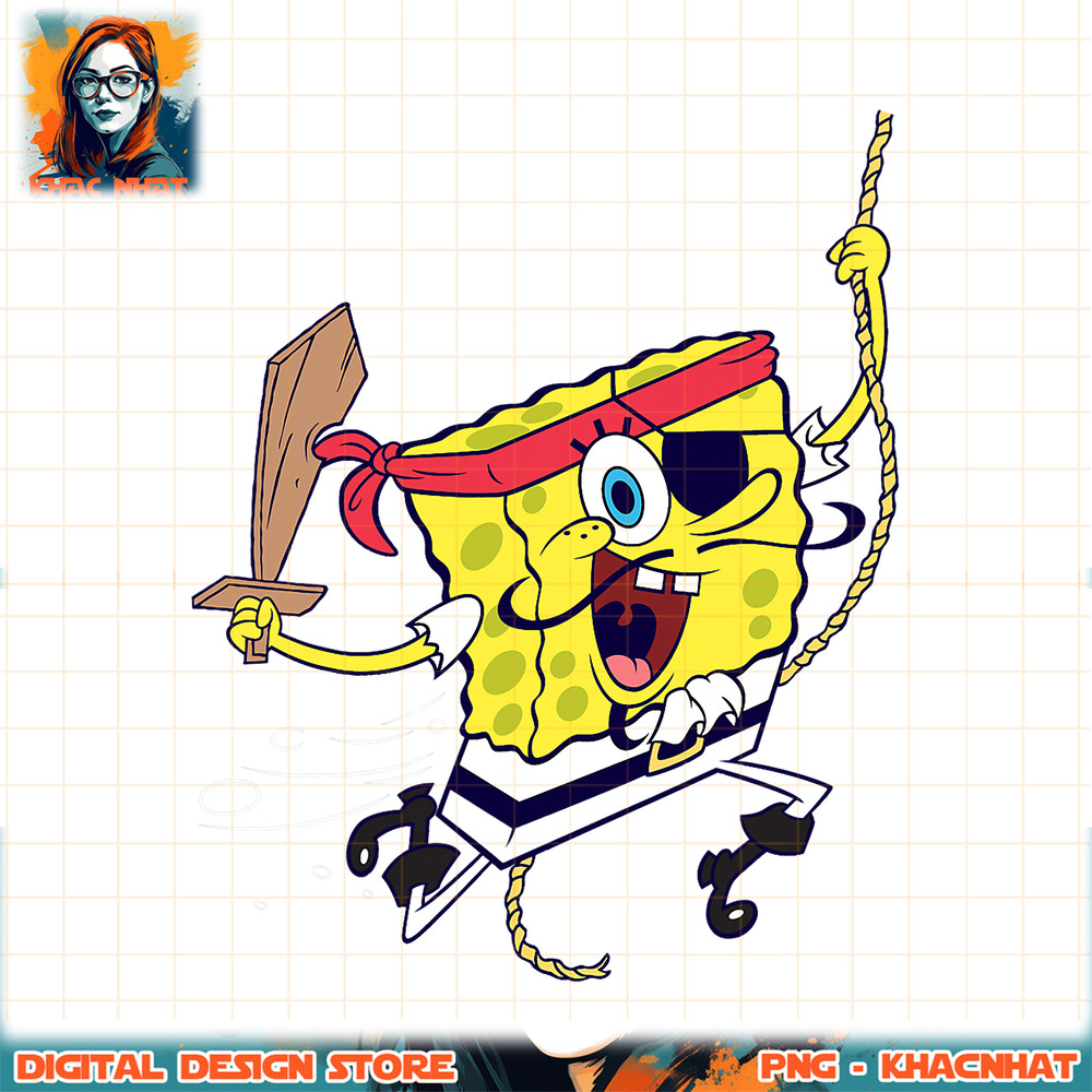 Spongebob SquarePants Pirate png, digital download, instant .jpg