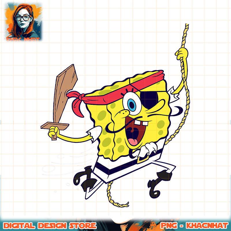 Spongebob SquarePants Pirate png, digital download, instant .jpg