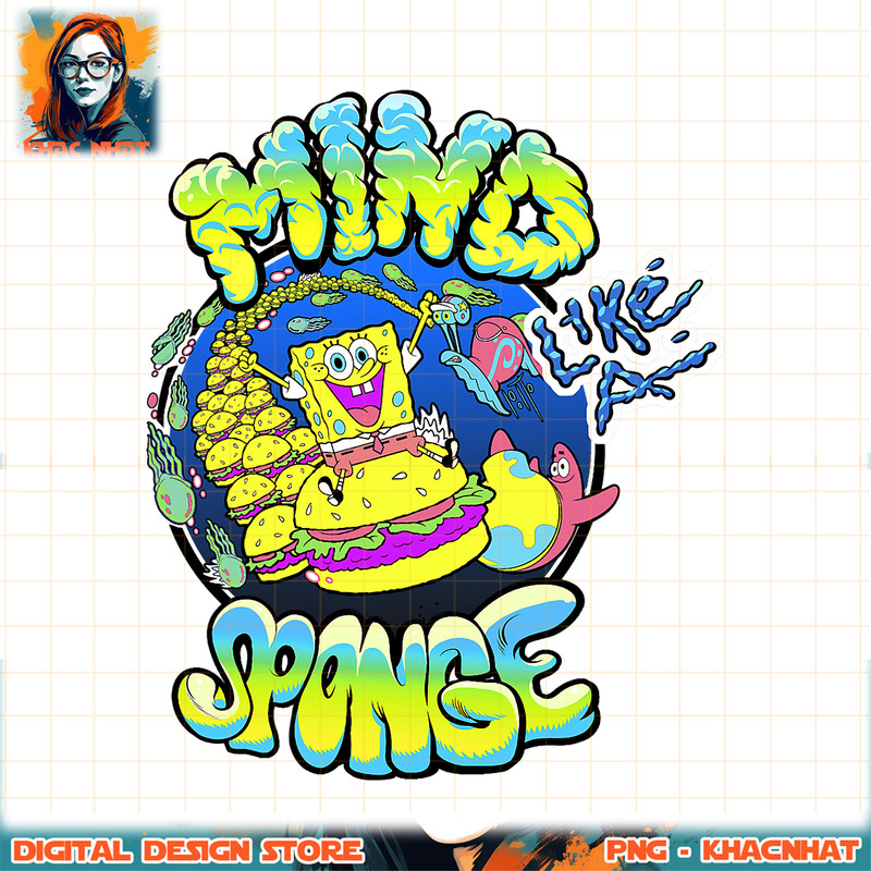 SpongeBob SquarePants Psychedelic Sponge png, digital download, instant .jpg