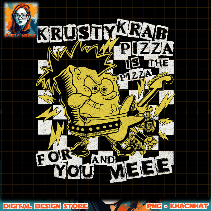 SpongeBob SquarePants Punk Bob Krusty Krab Pizza png, digital download, instant .jpg