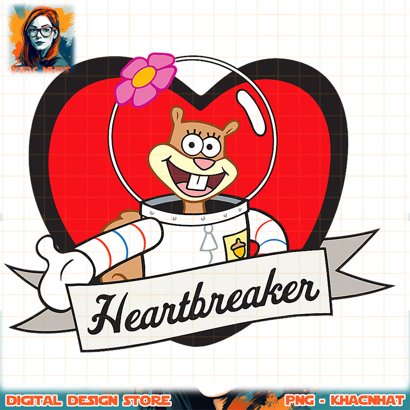 SpongeBob SquarePants Sandy Heartbreaker png, digital download, instant .jpg