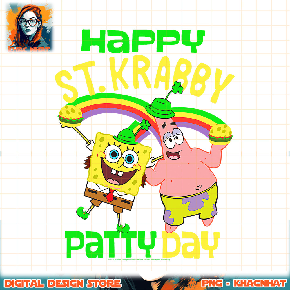 SpongeBob SquarePants St. Patrick_s Day St. Krabby Patty Day png, digital download, instant .jpg