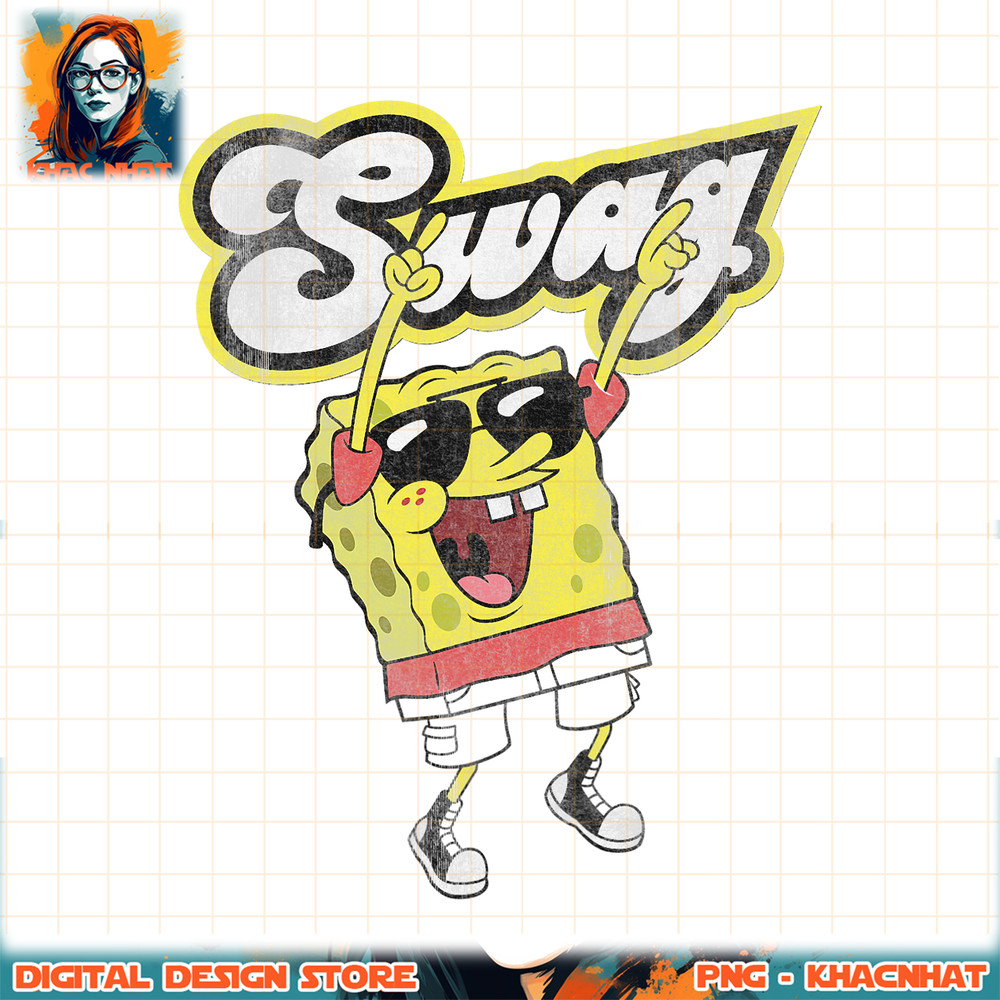 SpongeBob SquarePants Swag Distressed png, digital download, instant .jpg