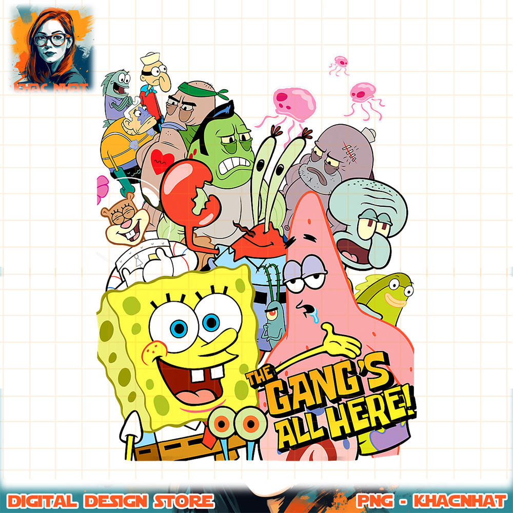 SpongeBob SquarePants The Gangs All Here! png, digital download, instant .jpg