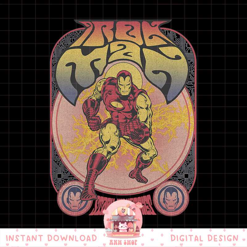 Marvel Iron Man Classic Comic Seventies Vintage Poster png, digital download, instant .jpg