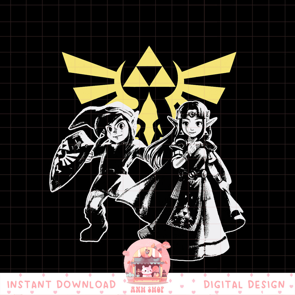 Nintendo Zelda _ Link Hylian Crest Contrast Graphic png, digital download, instant png, digital download, instant .jpg