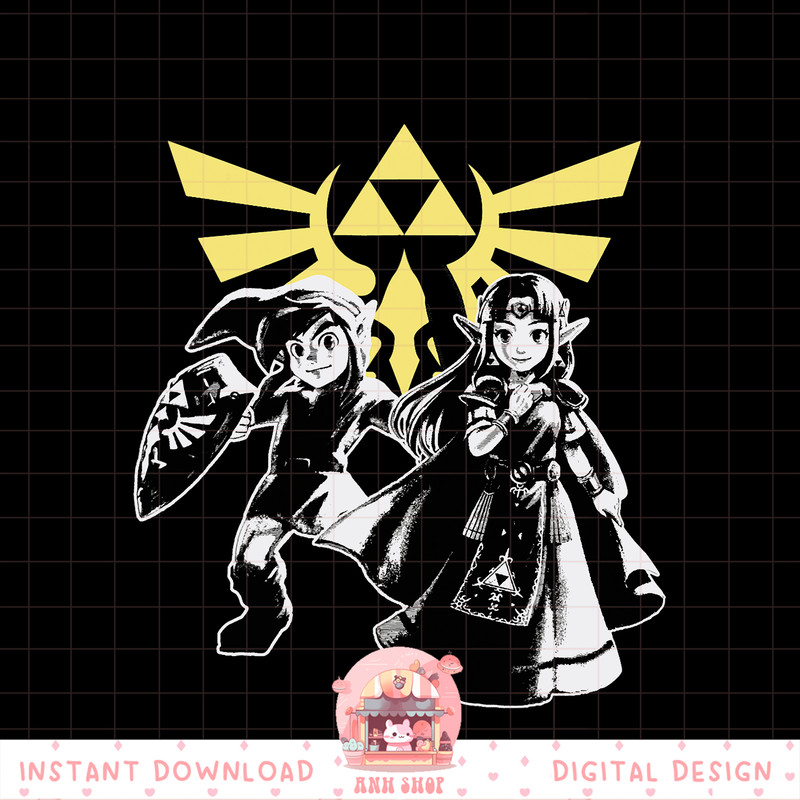 Nintendo Zelda _ Link Hylian Crest Contrast Graphic png, digital download, instant png, digital download, instant .jpg