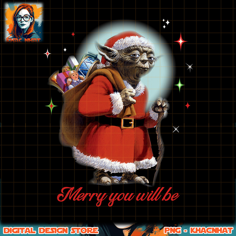Star Wars Santa Yoda Merry You Will Be png, digital download, instant .jpg