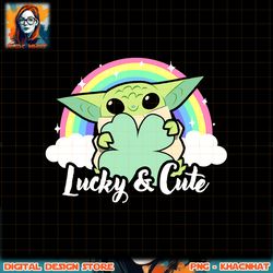 star wars st. patrick_s day grogu rainbow lucky _ cute png, digital download, instant