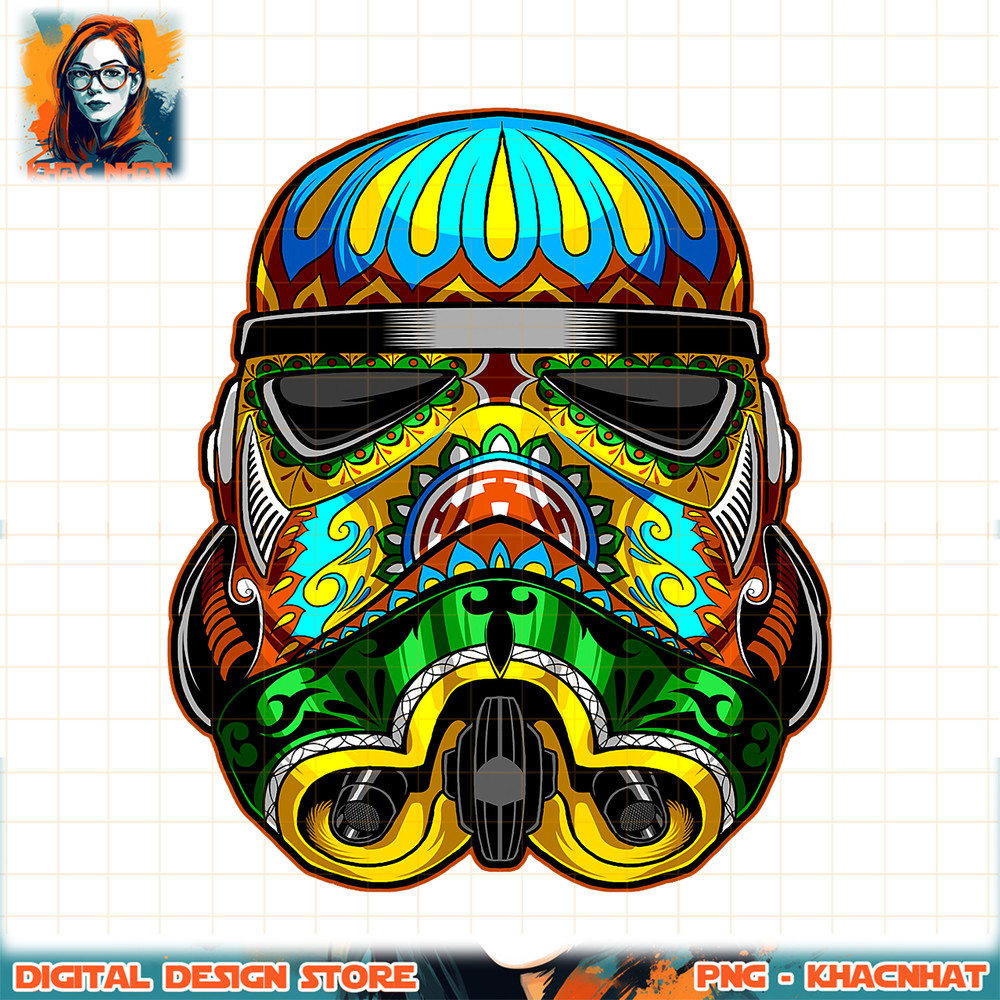 Star Wars Stormtrooper Ornate Sugar Skull Graphic png, digital download, instant png, digital download, instant .jpg