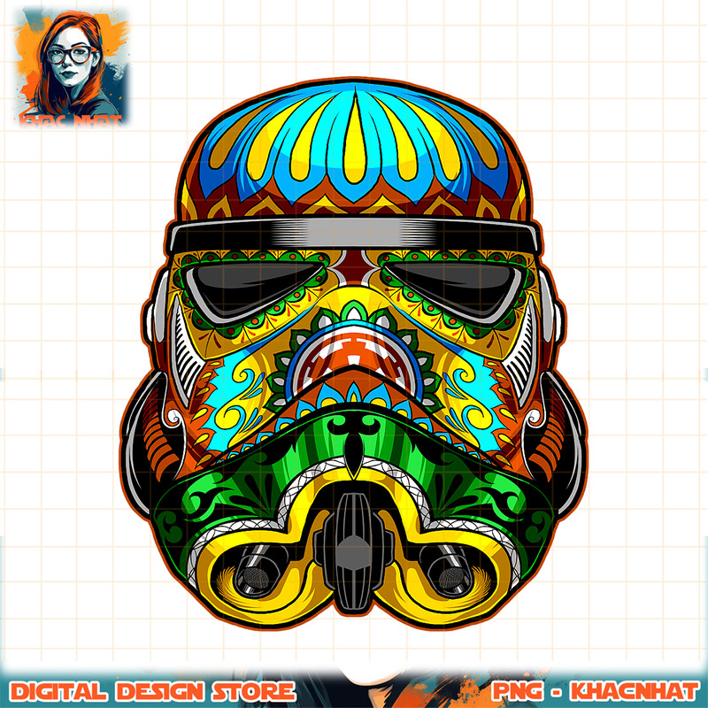 Star Wars Stormtrooper Ornate Sugar Skull Graphic png, digital download, instant png, digital download, instant .jpg