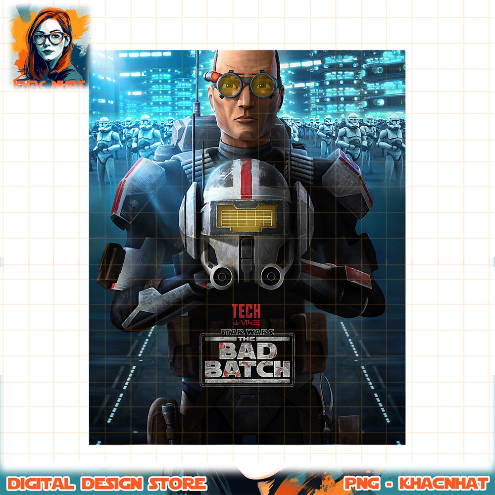 Star Wars The Bad Batch Tech Poster png, digital download, instant .jpg