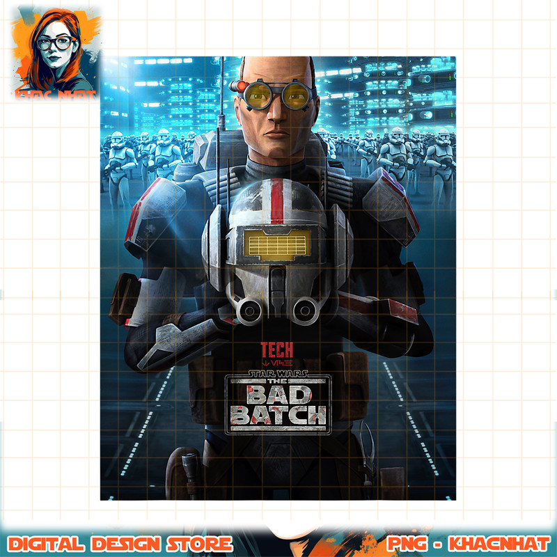 Star Wars The Bad Batch Tech Poster png, digital download, instant .jpg