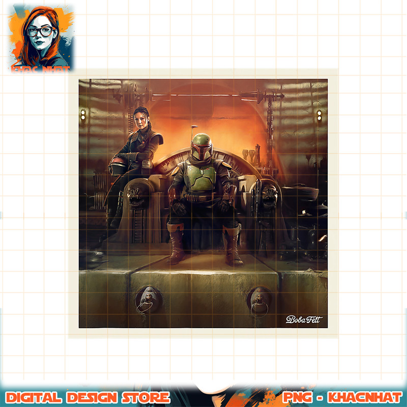 Star Wars The Book of Boba Fett and Fennec Shand Polaroid png, digital download, instant .jpg