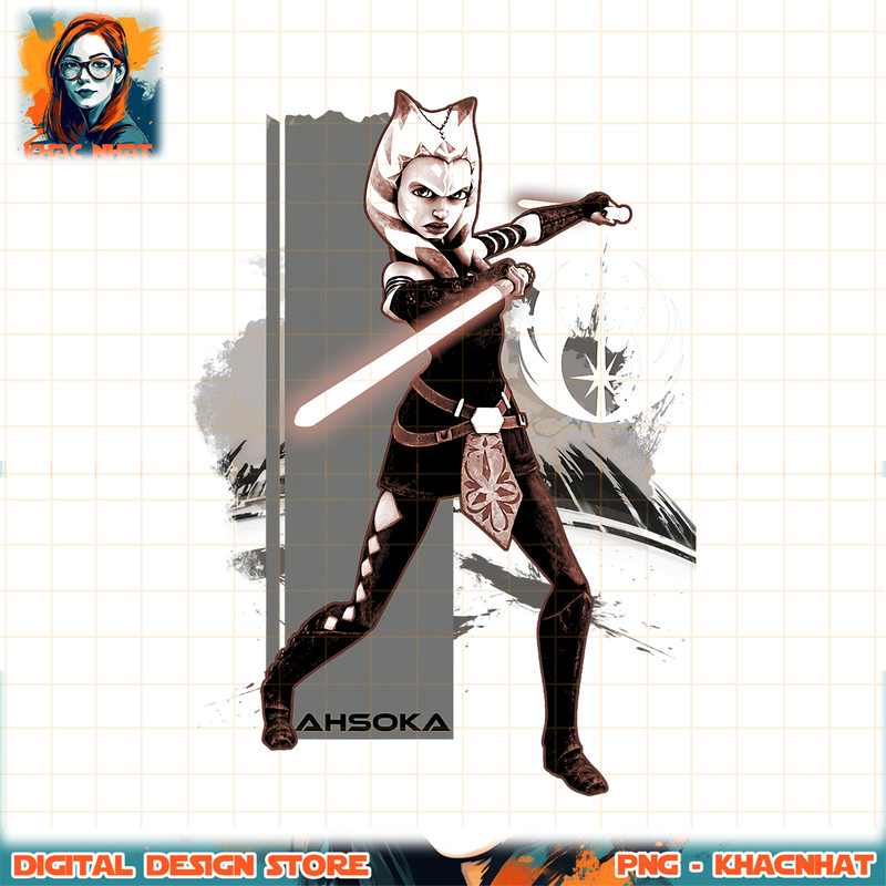 Star Wars The Clone Wars Ahsoka Jedi Portrait png, digital download, instant .jpg