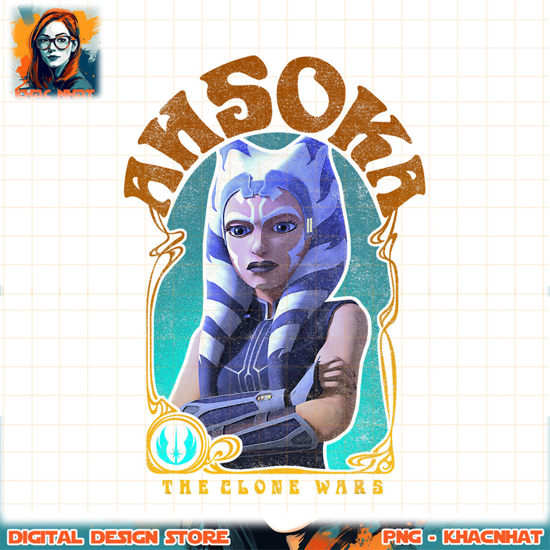 Star Wars The Clone Wars Ahsoka Portrait png, digital download, instant .jpg